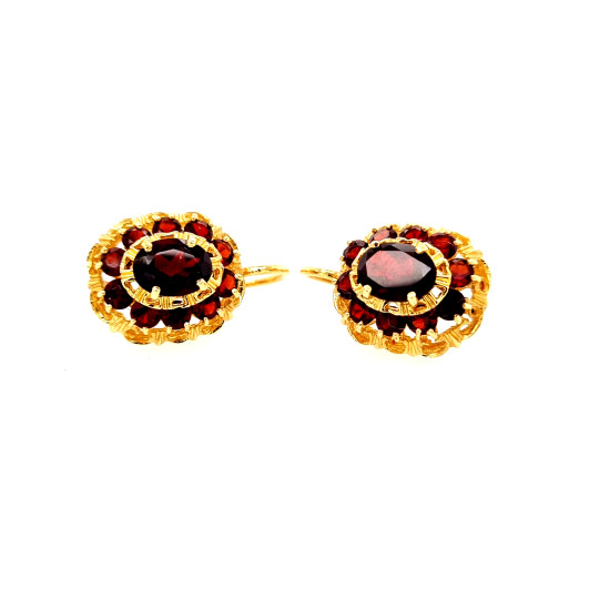 Pre Owned 18ct Garnet Earrings Zp135